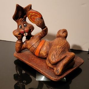 Rear Bunny Rabbit Porcelain Figurine 7x8"